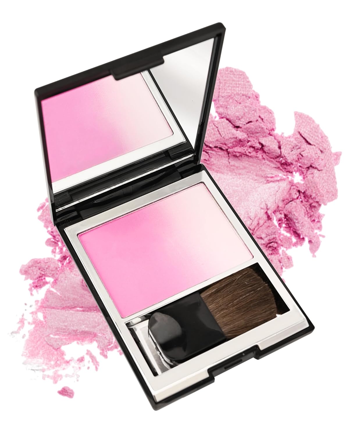 Blush Highlighter Powder, Versatile Blush Powder, Matte Shimmer Makeup Palette with Brush, Superfine Powder, Waterproof Long Wear, Blendable Cheek Blusher Suitable for All Skin Types, 1 x 4 g (01)