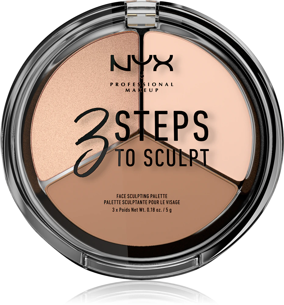 NYX Professional Makeup 3 Steps To Sculpt Cheek Contouring Palette