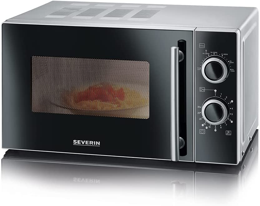 SEVERIN MW 7862 Microwave (700W, Including Turntable (diameter 24.5 cm) with timer function) silver/black