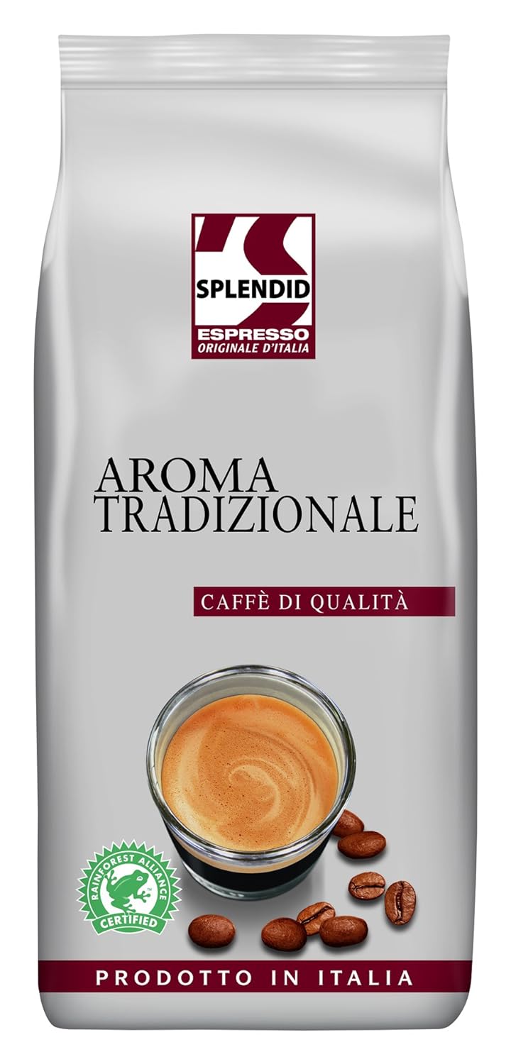 Splendid Coffee Espresso Aroma Tradizionale Caffeinated Whole Bean (1 kg) you will receives 1 pack of 1 kg