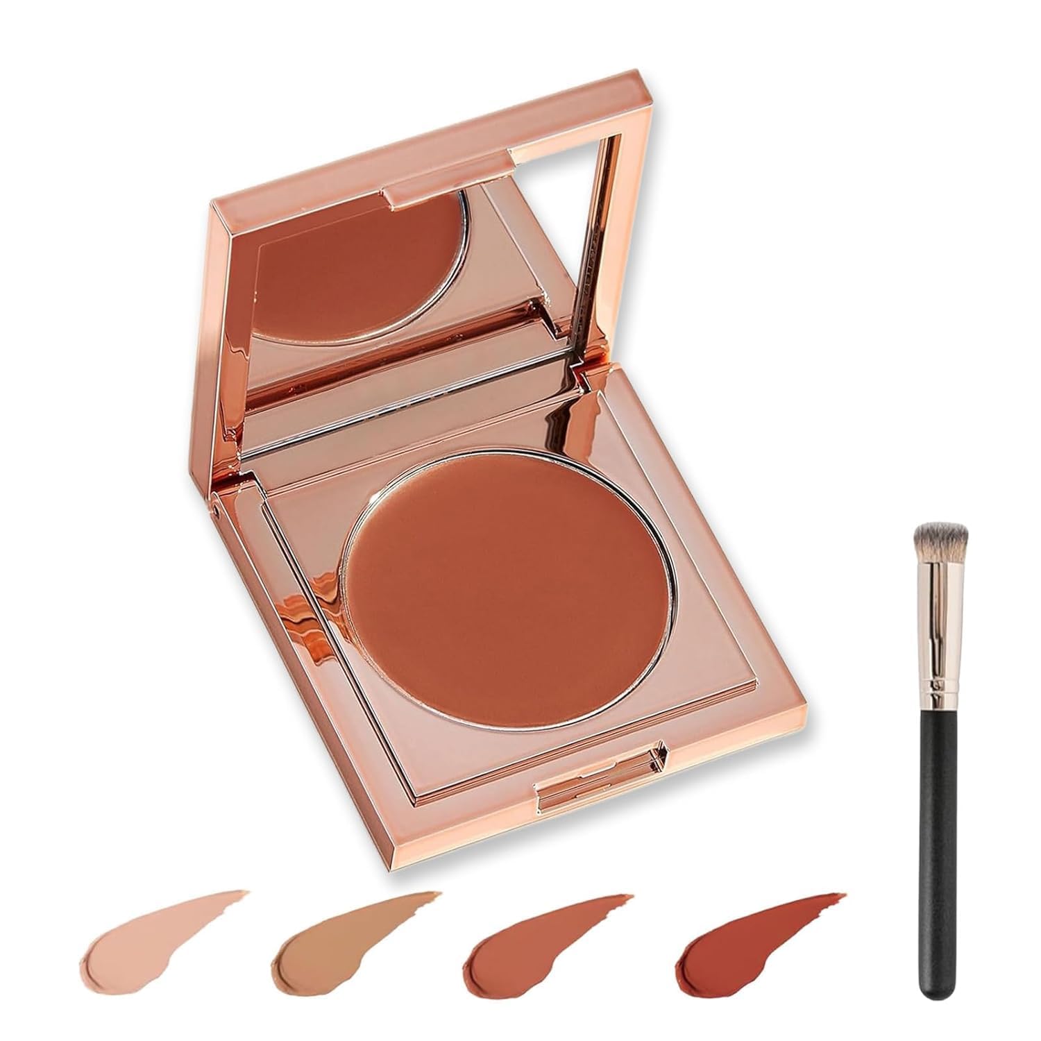 Coloured Clay CC Undereye Corrector with Brush, Under Eye Concealer and Colour Corrector for Dark Circles, Hydrating and Long Lasting Foundation (03-Orange)