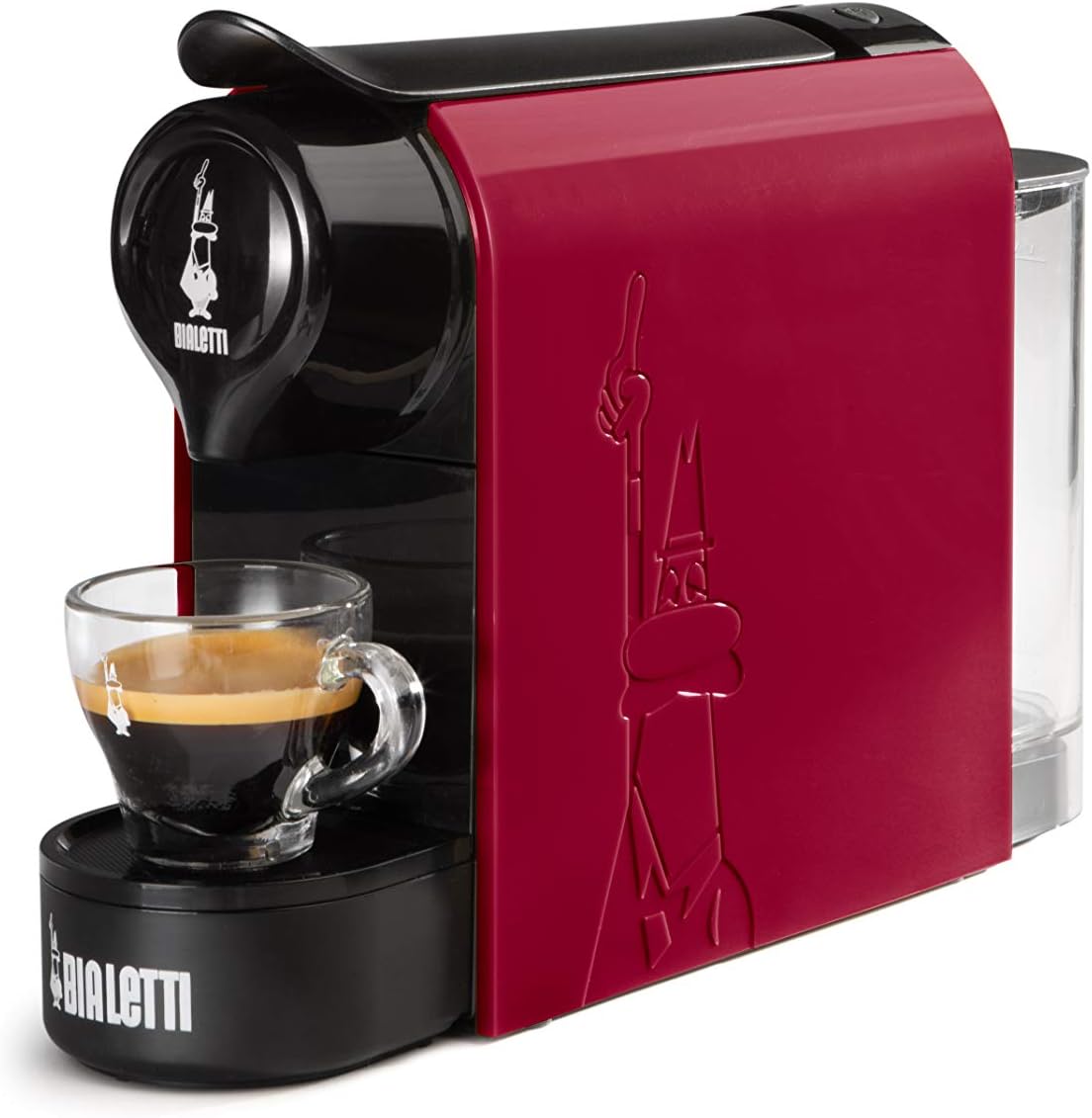 Bialetti Gioia Espresso Coffee Machine for Aluminum Capsules System Il coffee D \ 'Italia, Super Compact, Red + 32 Capsules