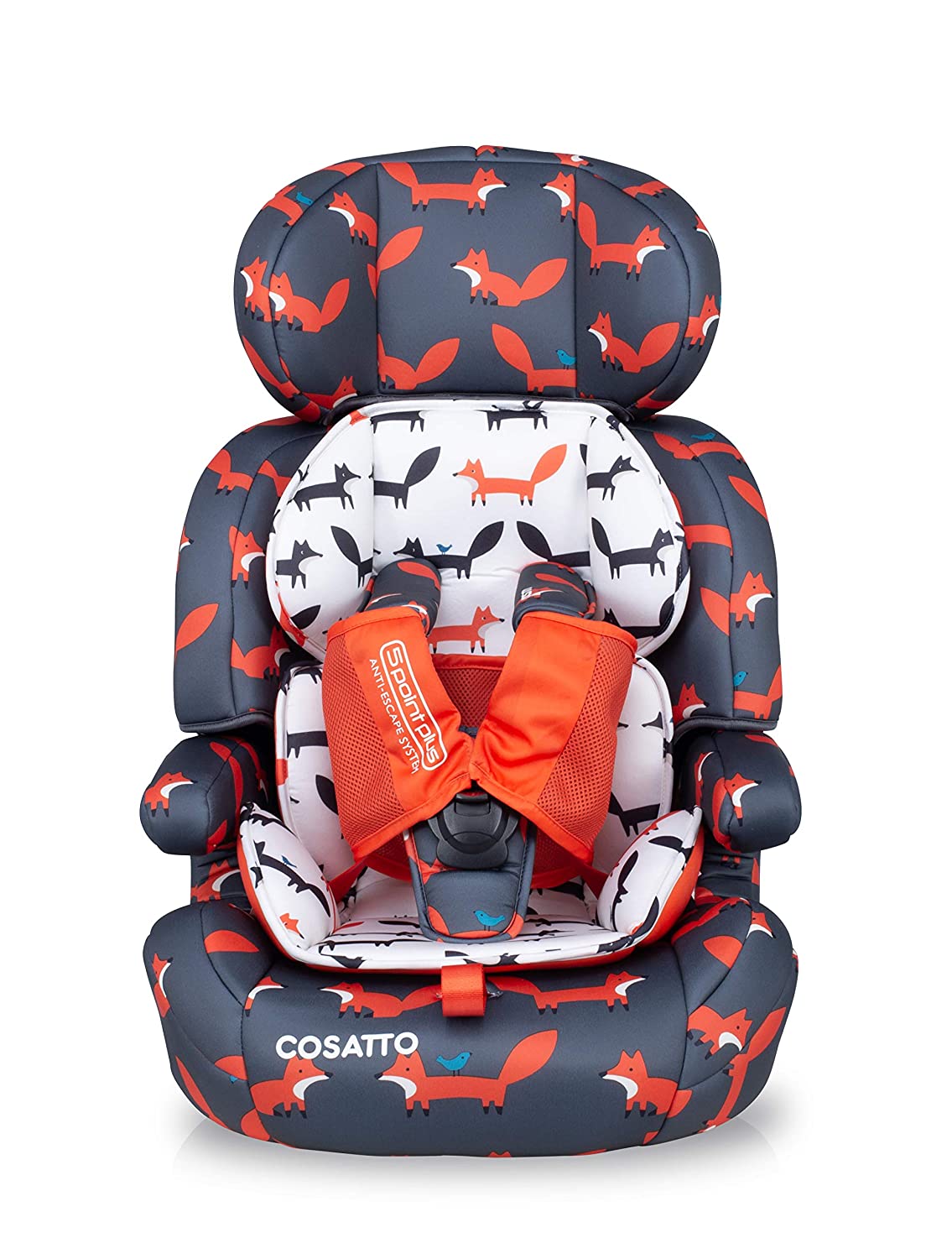 Cosatto Zoomi Car Seat Group 1 2 3, 9-36 kg, 9 Months-12 Years, Forward Facing, Charcoal Mister Fox