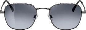 Sunglasses adults gray metal frame, black tinted lenses, 1 piece