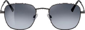 Sunglasses adults gray metal frame, black tinted lenses, 1 piece