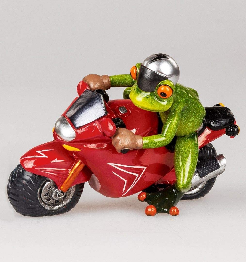 ITRR Frog on Motorcycle, Red, Approx. 17 cm