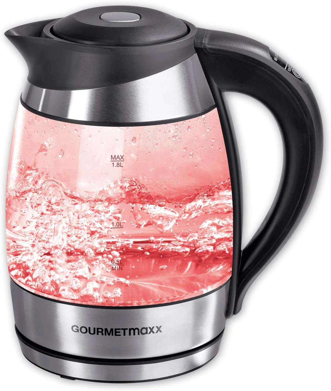 GOURMETmaxx Kettle Glass Temperature Selection/LED 2200 W