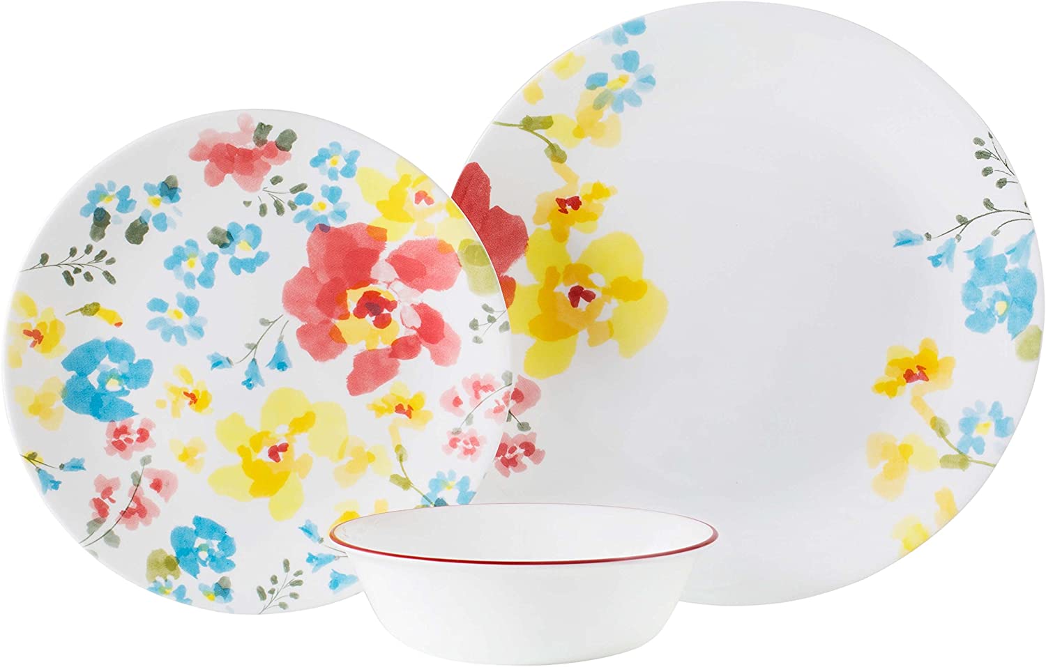 Corelle Vitrelle 12 Piece Glass Frost & Shatterproof Glass Dinner Set, Multi-Colour, 27.94 x 12.38 x 26.67 cm