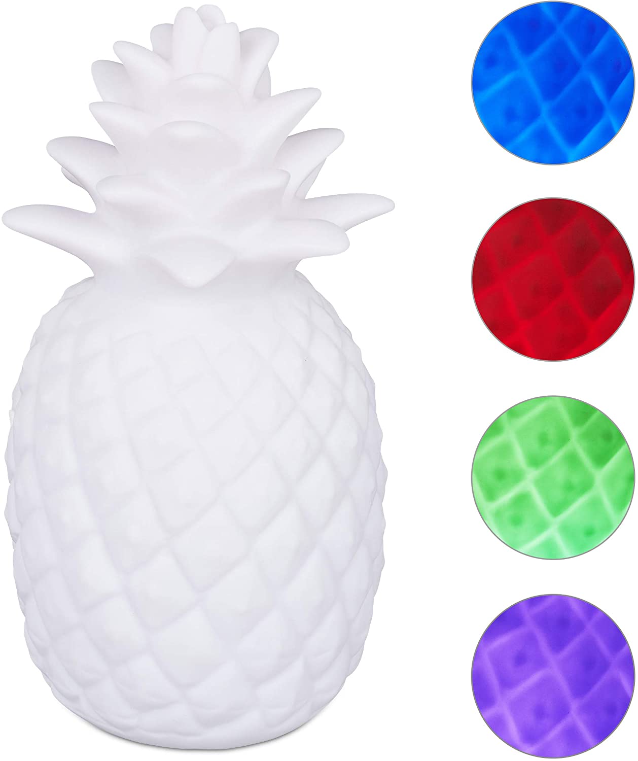 Relaxdays Pineapple Light, Led Night Light With Colour Changing Mood Light 