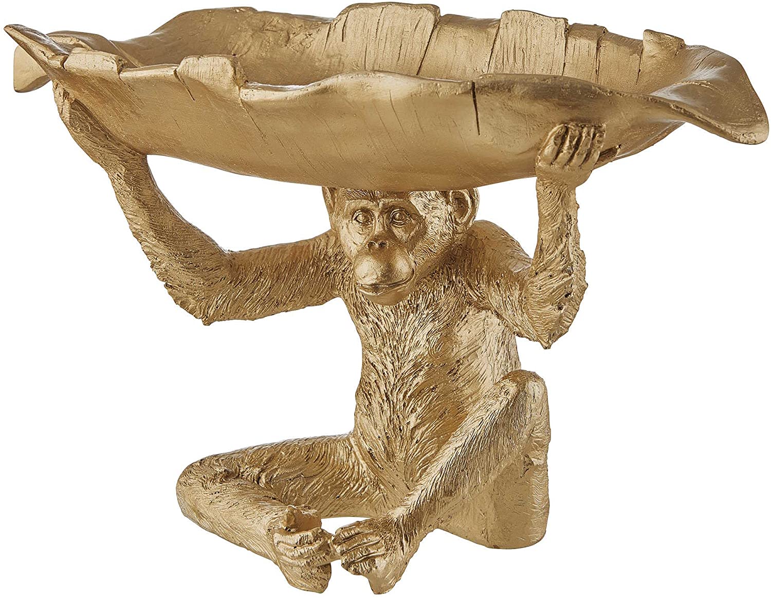Butlers Golden Nature Decorative Bowl Monkey 37 x 21 x 22 Gold Indian Table Decoration and Accessories Home Decor Gold Animal Statue