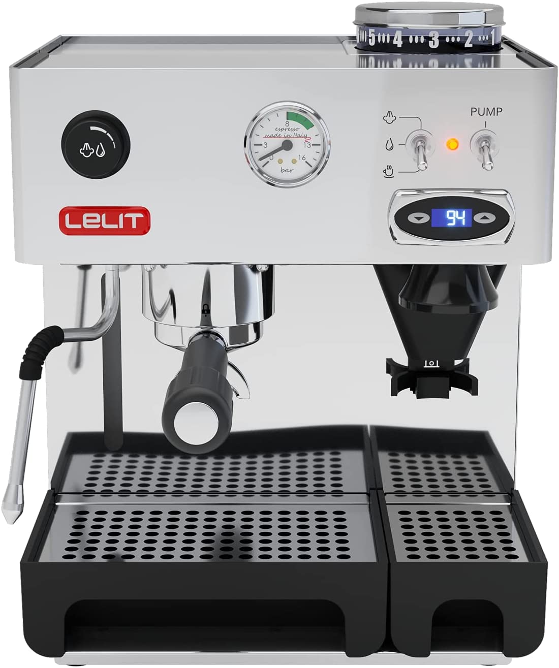 lelit PL042TEMD Espresso and Cappucino Machine, 2.7 Litre, 1200 Watt