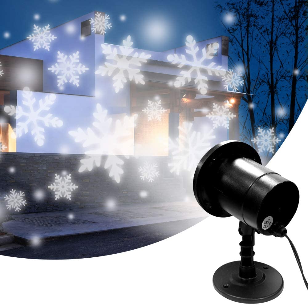 interGo Snowflake Projector Lights, LED Projection Lamp, Snowflake Projector Christ