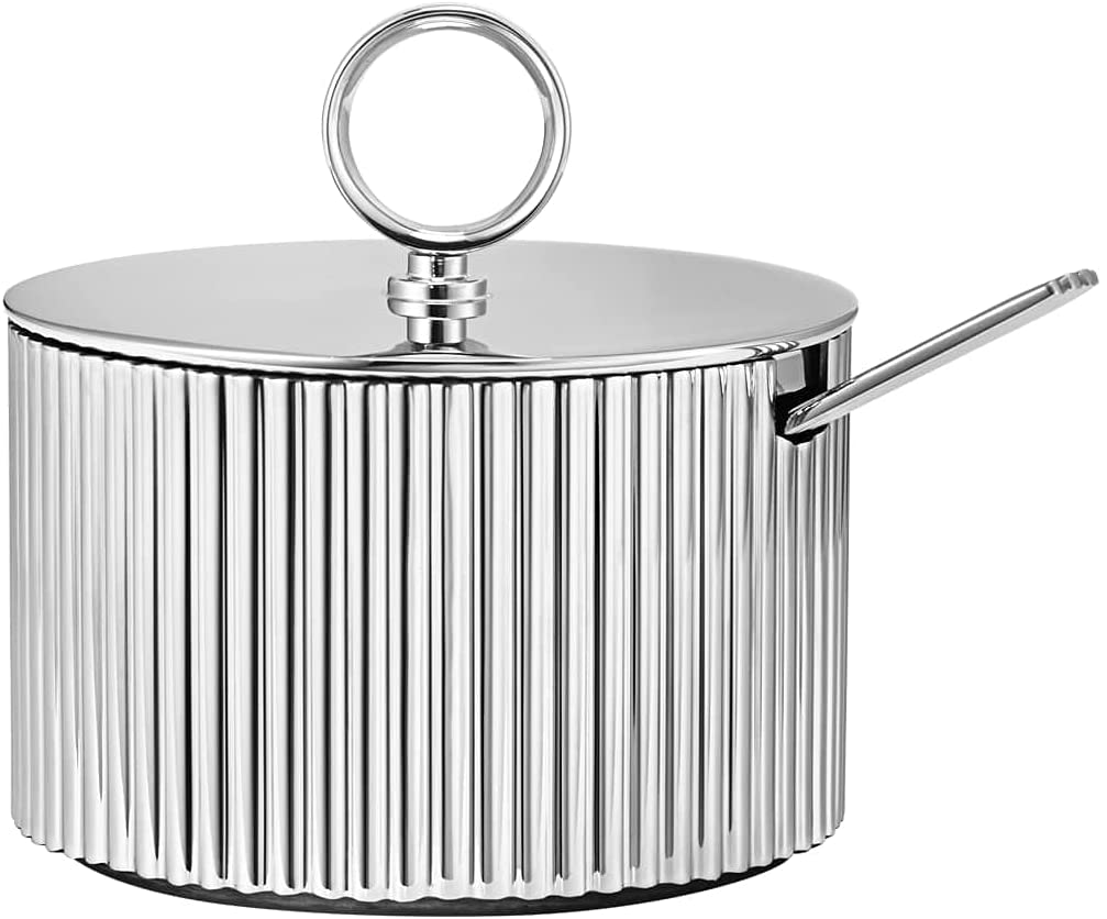 Georg Jensen Bernadotte Sugar Bowl Incl. Spoon, stainless steel