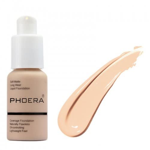 Glamza Phoera Foundation Concealer Make-up volle Deckung Matte Brighten Long Lasting UK (102 Nude), nude ‎102