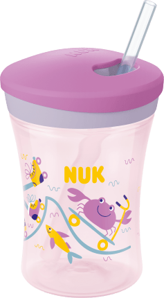 NUK Bottle Evolution Action Cup, pink, 230ml, 1 pc
