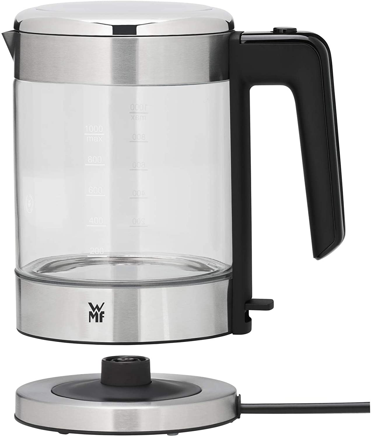 WMF Küchenminis Glass Kettle (1900 Watt, 1.0 Litre, Cordless, Water Level Indicator, Limescale Water Filter, Automatic Cooking Stop)