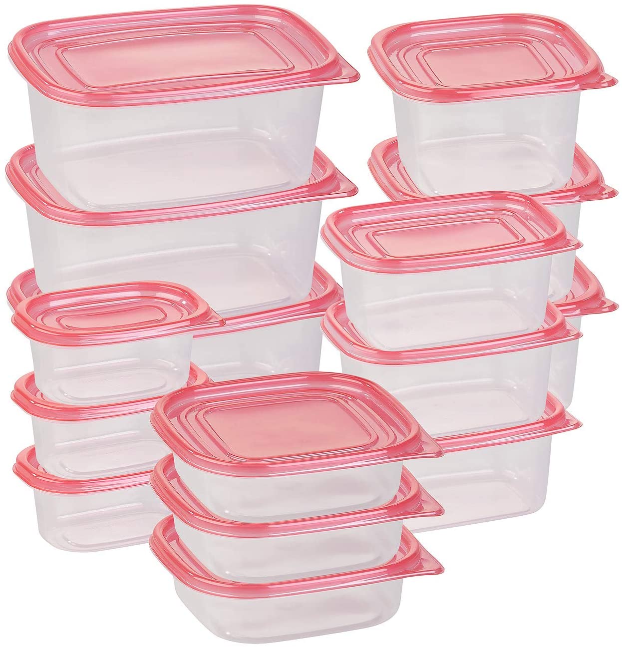 Rosenstein & Söhne Freezer Containers: 30-Piece Basic Food Storage Containers Set, BPA-Free (15 Containers)