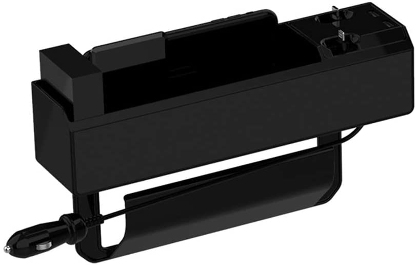 Asudaro Asduaro Car Seat Gap Storage Box Organiser, Multifunctional Organiser for Car Seat Gaps, Car Seat Gap Filler with Dual USB Charging for Wallet Keys Mobile Phone Cards Coins Sunglasses