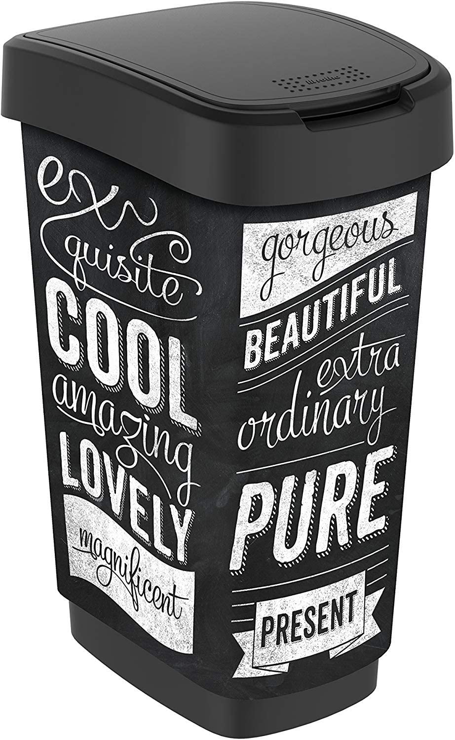 Rotho Twist Bin Plastic (PP) Black / Anthracite 50 Litres (40.1 x 29.8 x 60.2 cm), 50 l