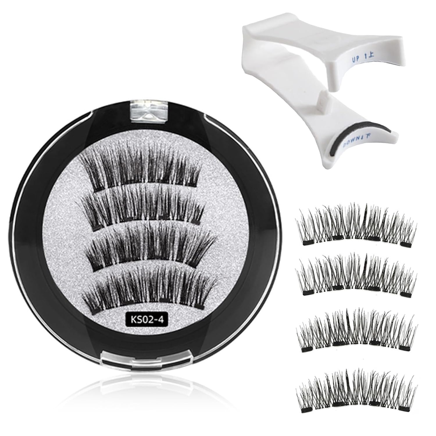 Universal Magnetic Eyelashes with Clip, Magnetic Eyelashes, Natural Look, Soft and Comfortable, Reusable Eyelashes, Magnetic, No Glue or Lining Required