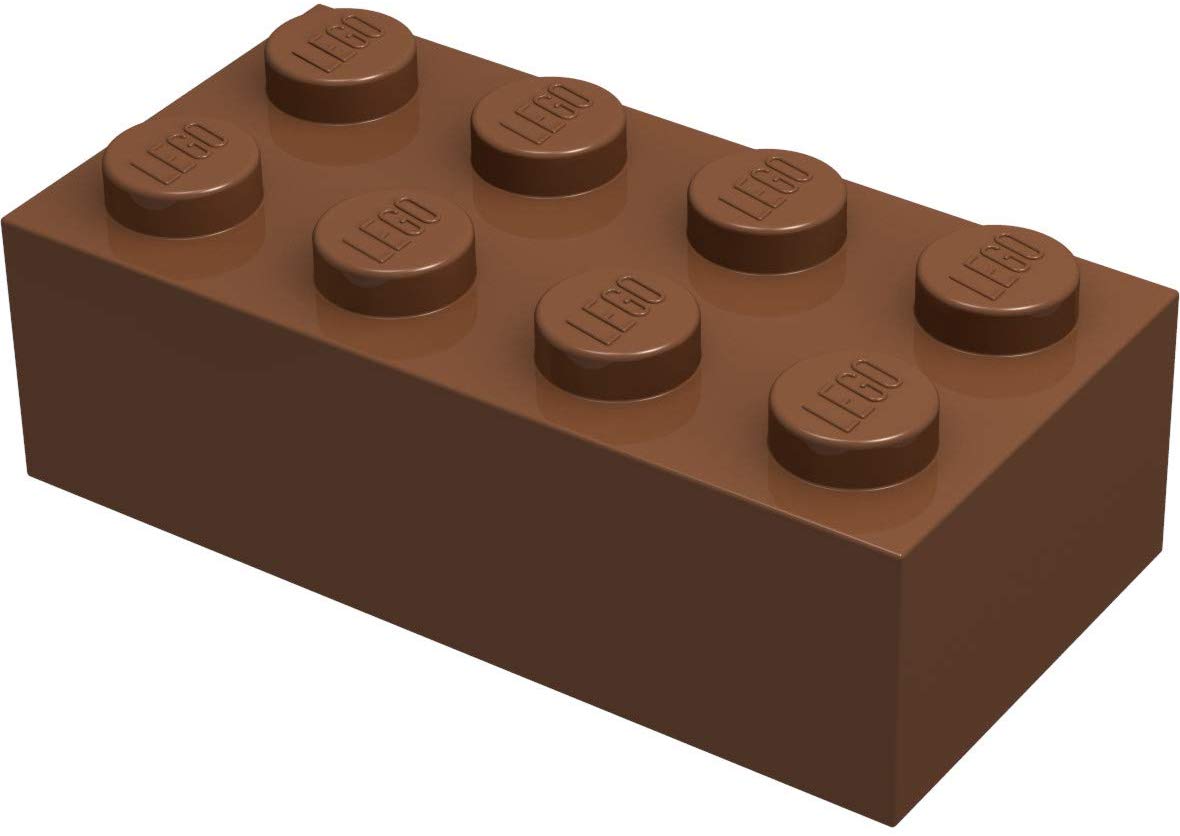 Lego Classic (3001). Pack Of 100 2X4 With Steinetrenner, Brown