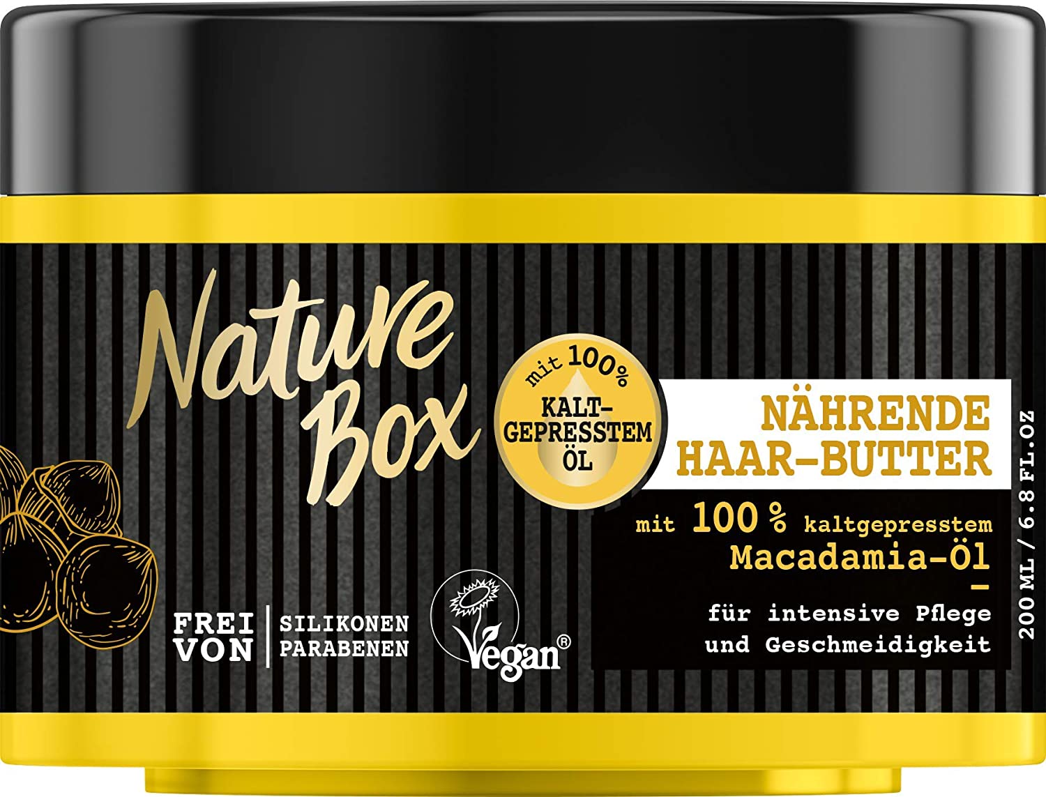 NATURE BOX Kur-Tiegel Macadamia Oil Nourishing Hair Butter Pack of 3 x 200 ml