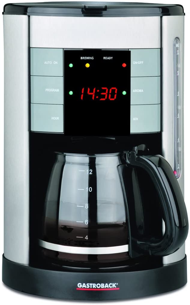 Gastroback 42703 Design Coffee Aroma Plus, Filter Coffee Maker, 12 Cups, 1.7 Litres, LED Display and 30 Minutes Warming Function, Plastic, Unknown_Modifier