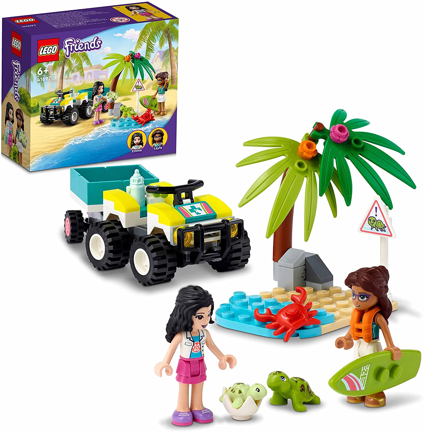 LEGO 41697 Friends Schildkröten-Rettungswagen, Tierrettung mit Meerestiere-
