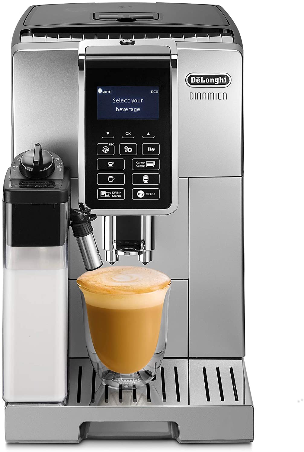 DeLonghi Dedica Style Dinamica Ecam Fully Automatic Espresso Machine Stainl