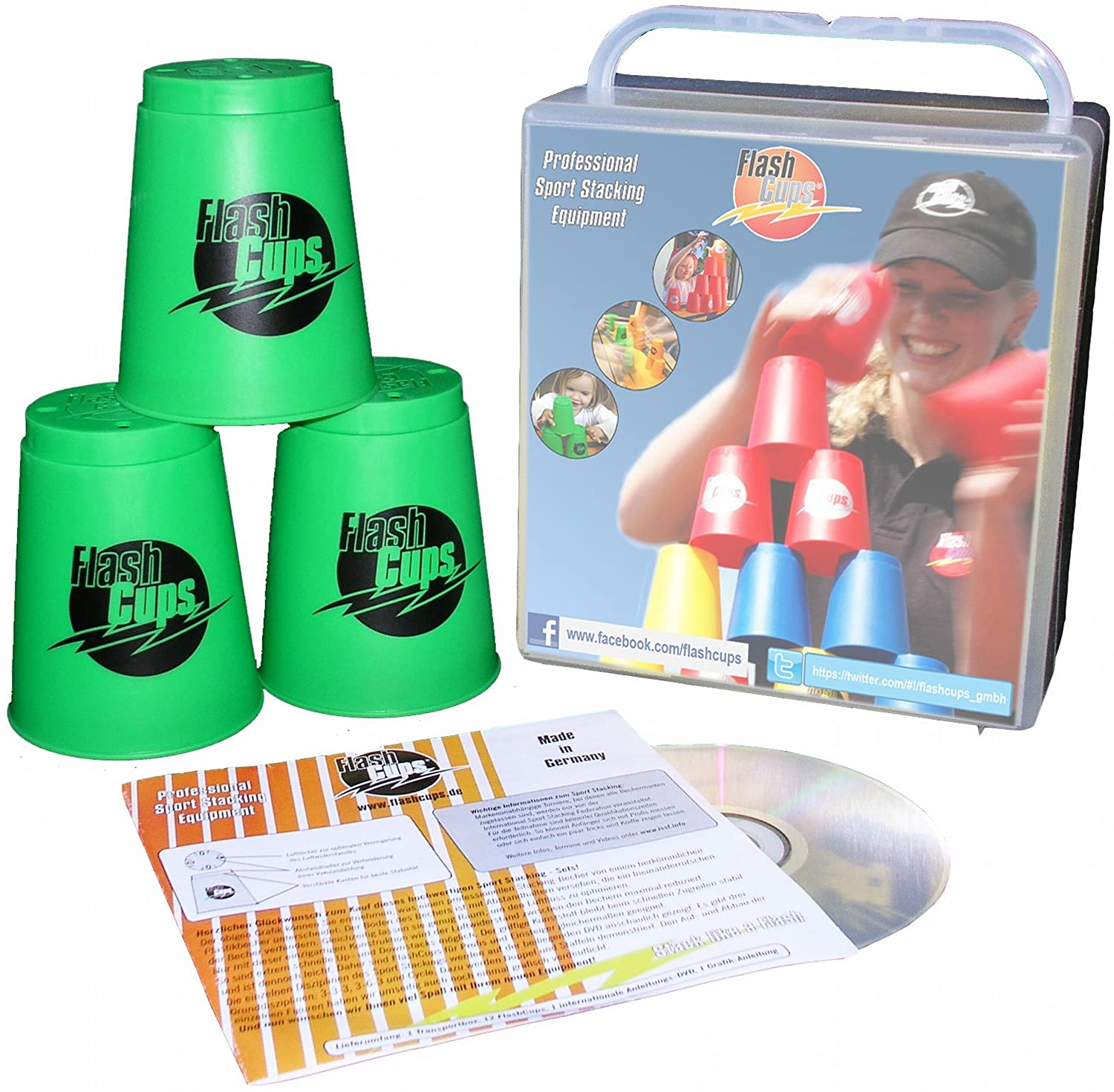 Flash Cups 1005 Sport Stacking Green