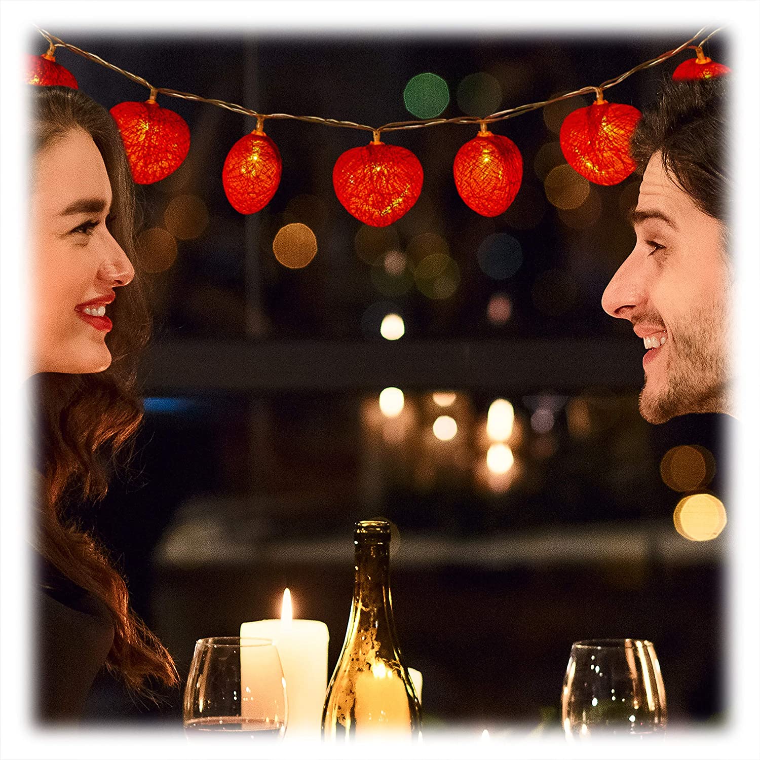 Relaxdays Heart Fairy Lights, 10 Led Battery-Operated, Romantic Decorative 