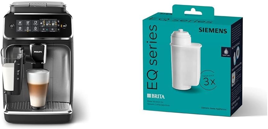 Philips Series 3200 Fully Automatic Coffee Machine - LatteGo Milk System & Siemens Brita Intenza Water Filter TZ70033A, Reduces Limescale Content of Water