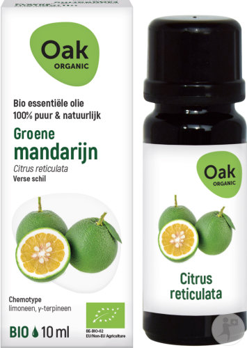 Oak Organic Green Mandarin Essential Oil 100% Natural and Organic Bottle 10ml