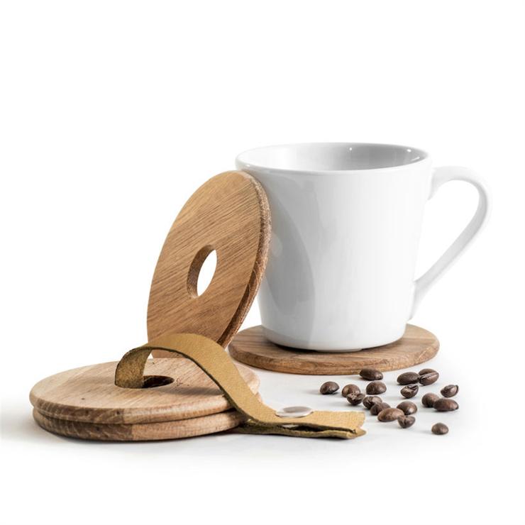 Oak Cup Coaster 4-Pack