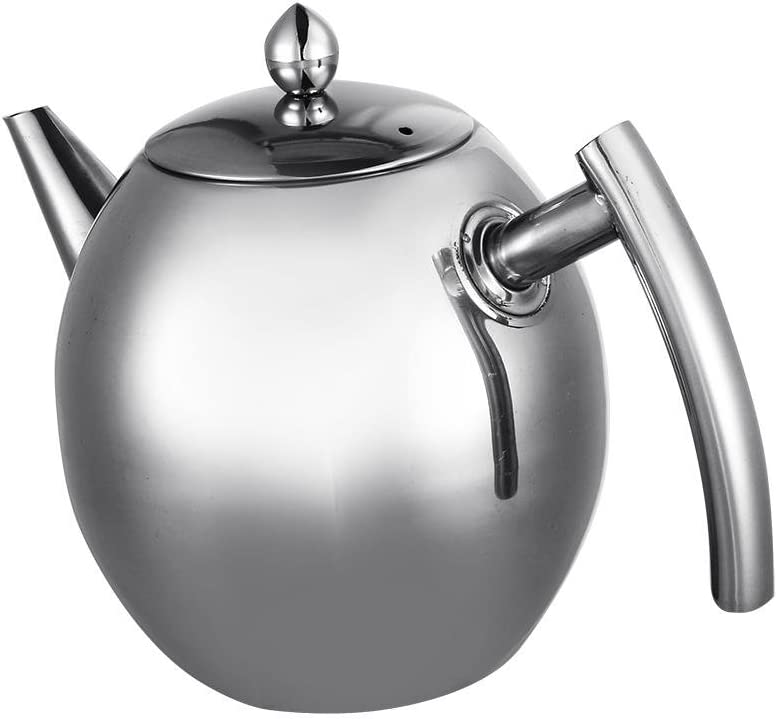 Hilitand Stainless Steel Teapot Coffee Pot Kettle with Filter Large Capacity 1 L / 1.5 L (1.5 L / 1500 ml)