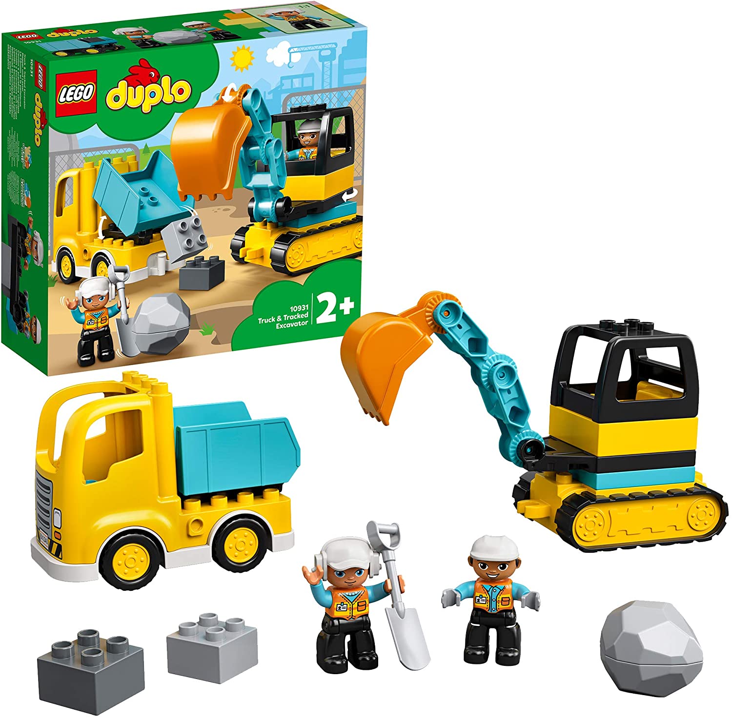 Lego 10931 Duplo Truck and Tracked Excavator Toy Set for Toddlers Aged 2 an