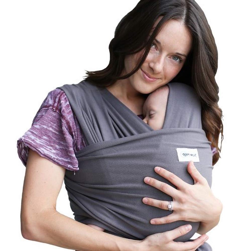 Sleepy Wrap - Dark Grey - Comfortable cotton baby carrier for newborns up to 35 lbs
