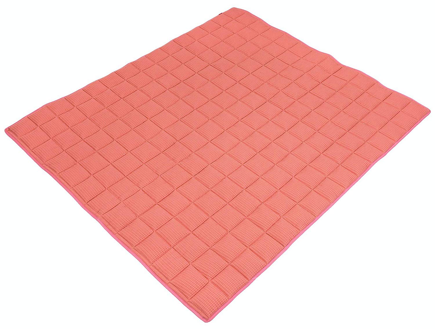 Ideenreich Ideenreich 2545 Baby Crawling Blanket for Crawling Dream Waffle Look Salmon 130 x 150 cm Ideal as Play Mat and Playpen Mat Orange