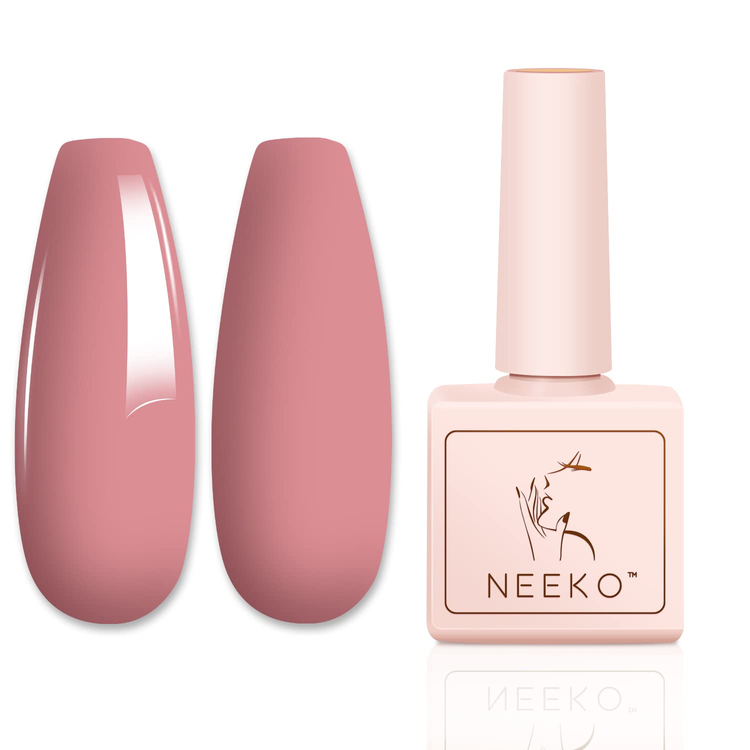 UV Nail Polish, Neeko Nude Pink Gel Nail Polish Natural Pink Nail Gel Colours 12 ml Soak Off UV LED Nail Gel Polish Nail Art Manicure DIY at Home, ‎nude rosa