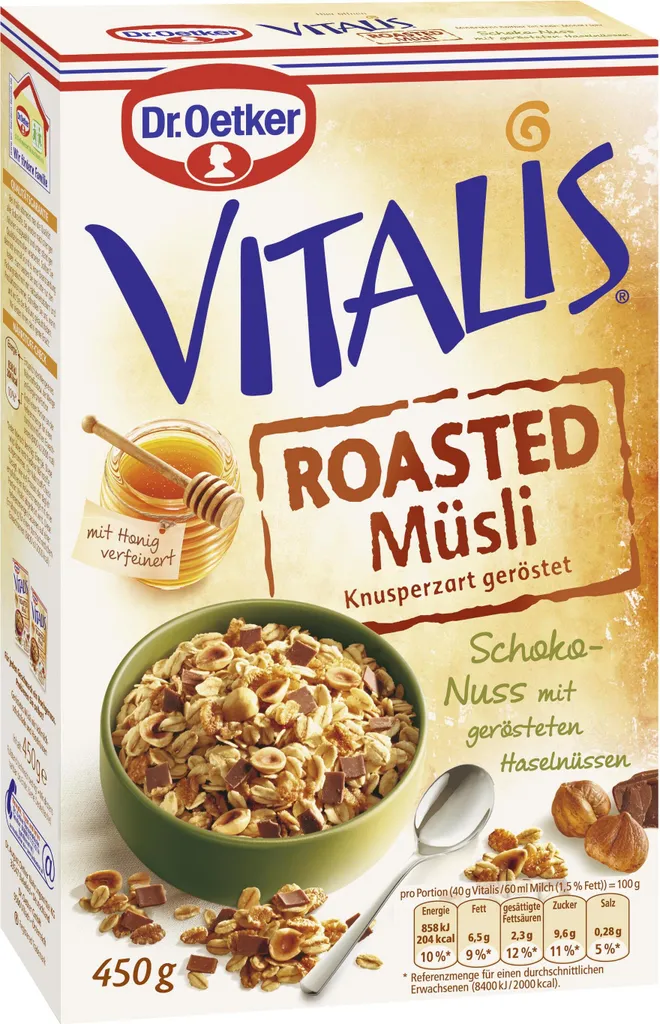 Oetker Vitalis Roasted Schoko-Nuss (450g Packung)