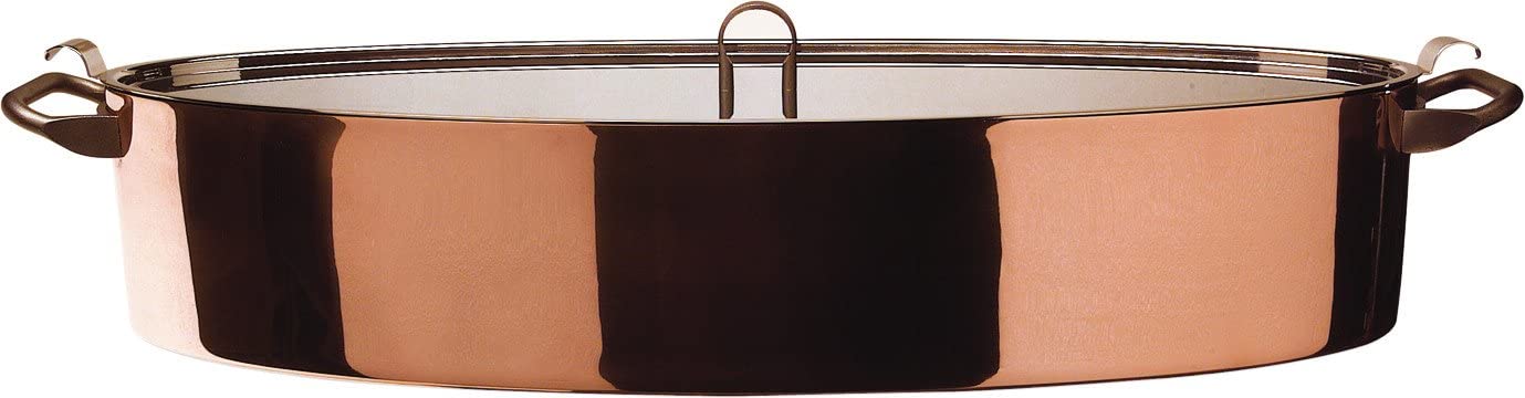 Officina Alessi Fish Poacher with Rack, Gold