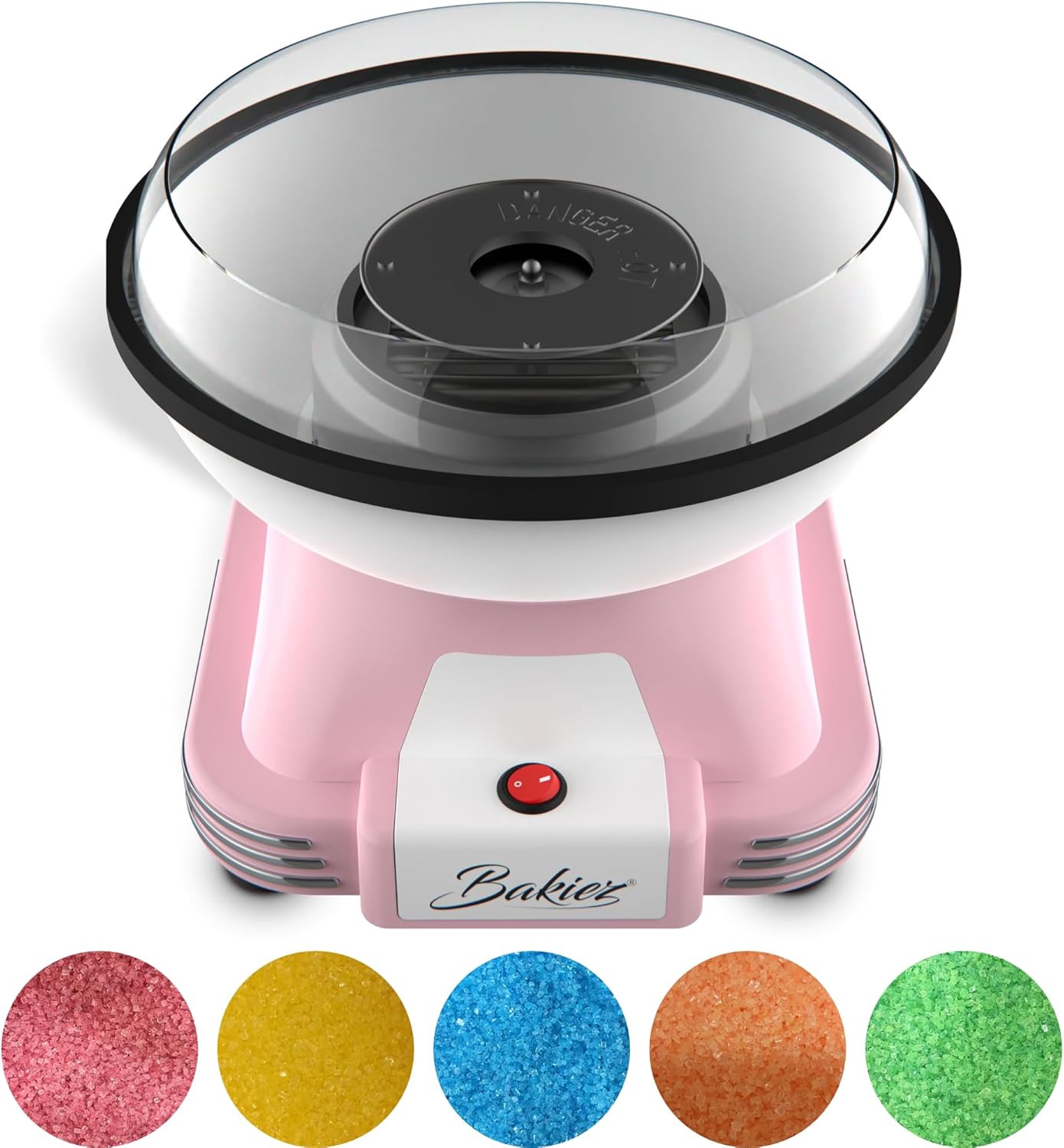 Bakiez suikerspinmachine for thuis | 30 Papers Stokjes & Maatlepel in Nostalgic Retro Design in Pink |