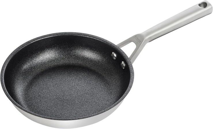 Ninja Foodi ZEROSTICK C60020EU Stainless Steel Frying Pan 20 cm, Durable, Non-Stick Coating, Suitable for Induction Cookers, Oven and Dishwasher Safe