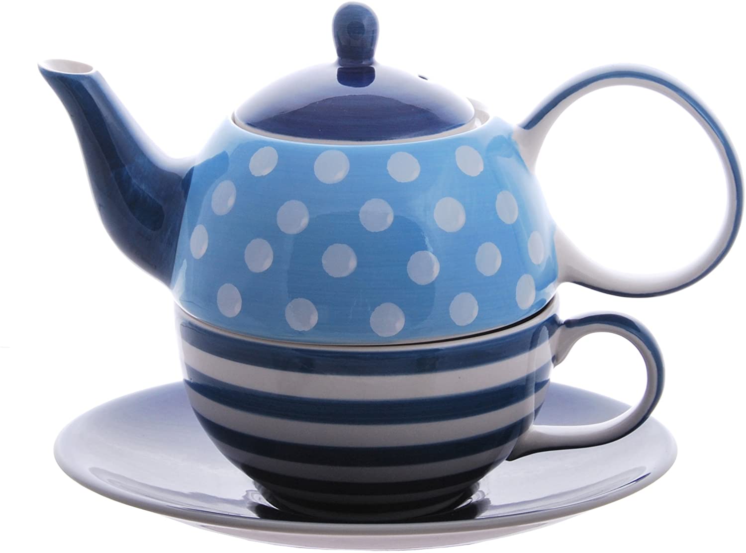 \'\"OKE Ceramic Tea for One Set Teapot, Set of 4: 0.4 Litre Cup 0.2 L