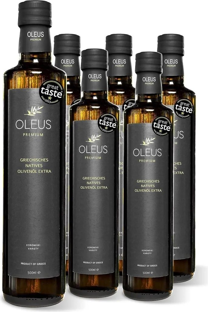 Oleus griechisches Olivenöl extra nativ kaltgepresst | frische Ernte, mild-fruchtig | 3 Liter aus Griechenland (6x 500ml)