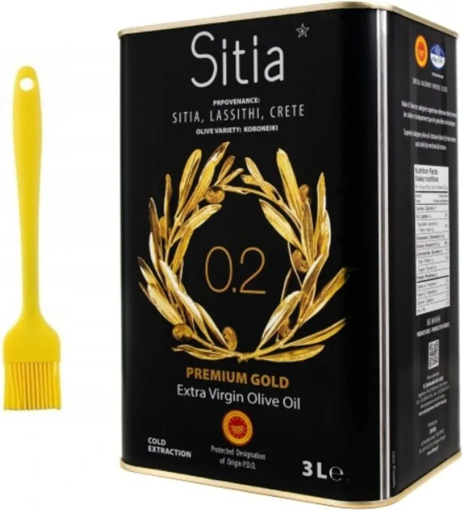 Olive oil, extra virgin olive oil, 3L olive oil, a brush for application as a gift, Greek olive oil, SITIA, oil, Greek food