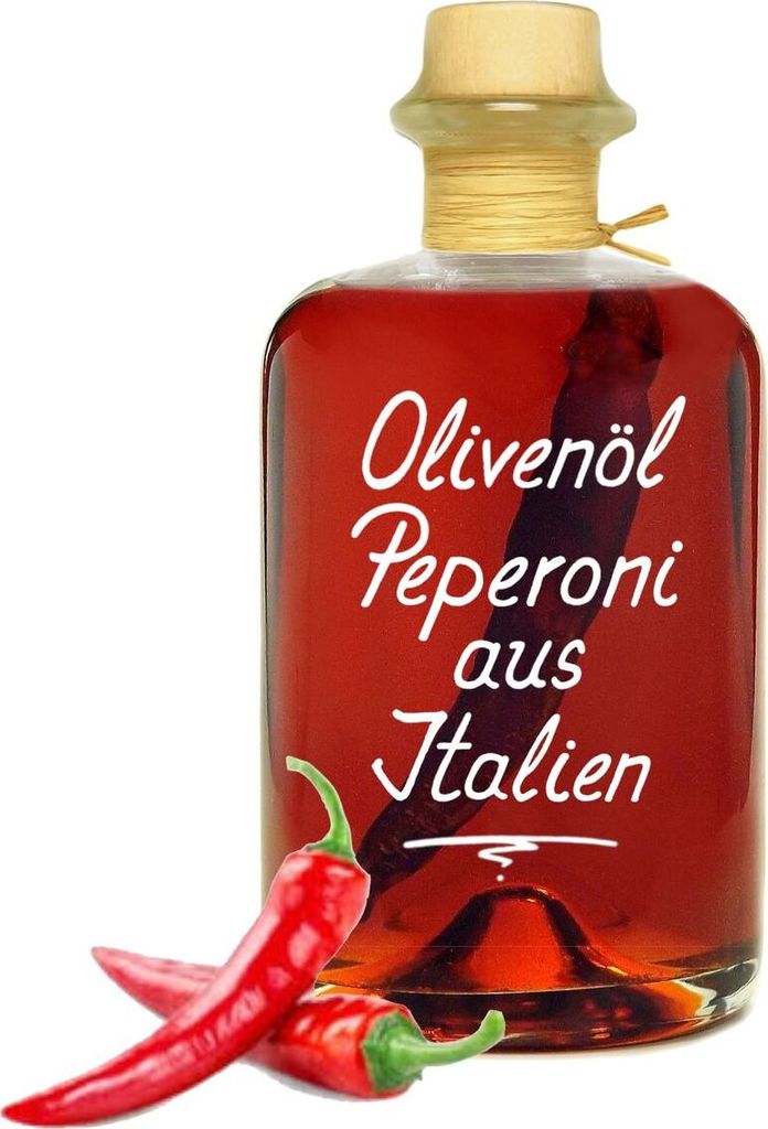 Olivenöl Peperoni 0,5L aus Italien extra vergine kaltgepresst sehr aromatisch