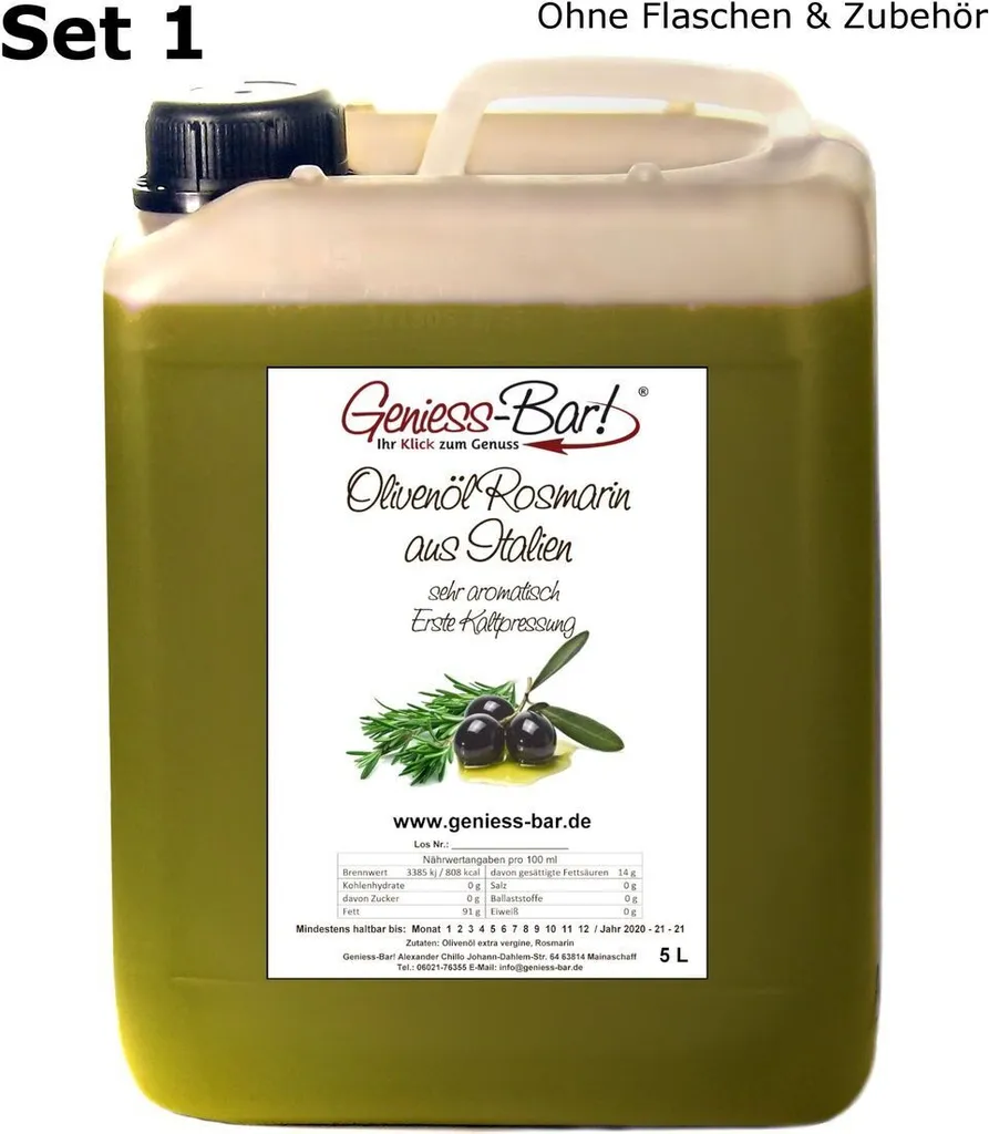 Olivenöl Rosmarin aus Italien - extra vergine kaltgepresst 0,26L Sprühflasche