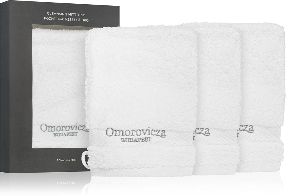 Omorovicza Cleansing Mitt Trio make-up removal set made of microfibre