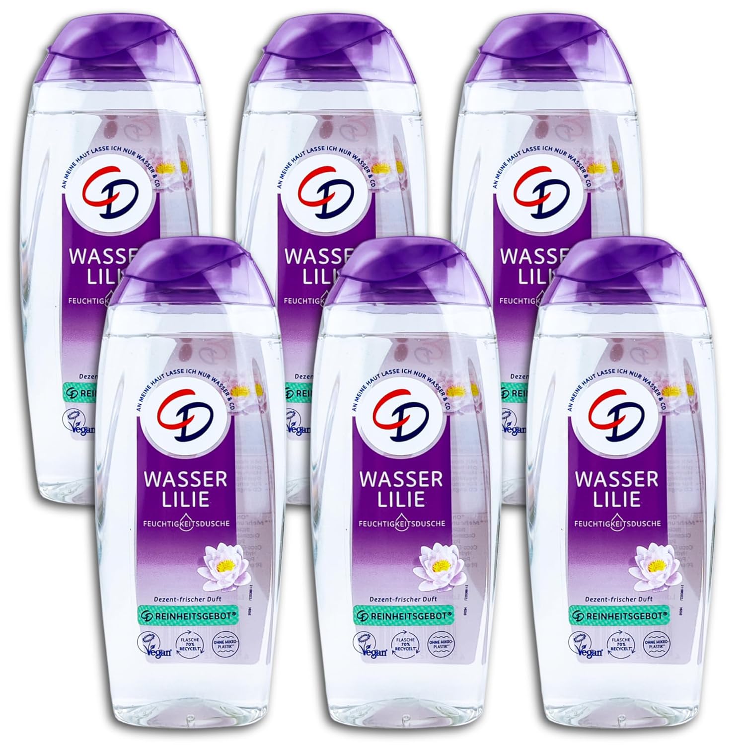 Pack of 6 shower gel CD moisturizing shower water lily 6 x 250 ml